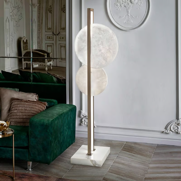 LUNA NUOVA - LED floor lamp in alabaster and metal by Patrizia Volpato - view 3